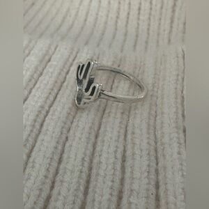 Silver cactus ring